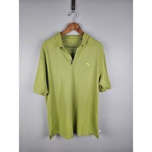 TOMMY BAHAMA Mens Polo Size XL Pima Cotton Blend Green Short Sleeve Shirt Casual